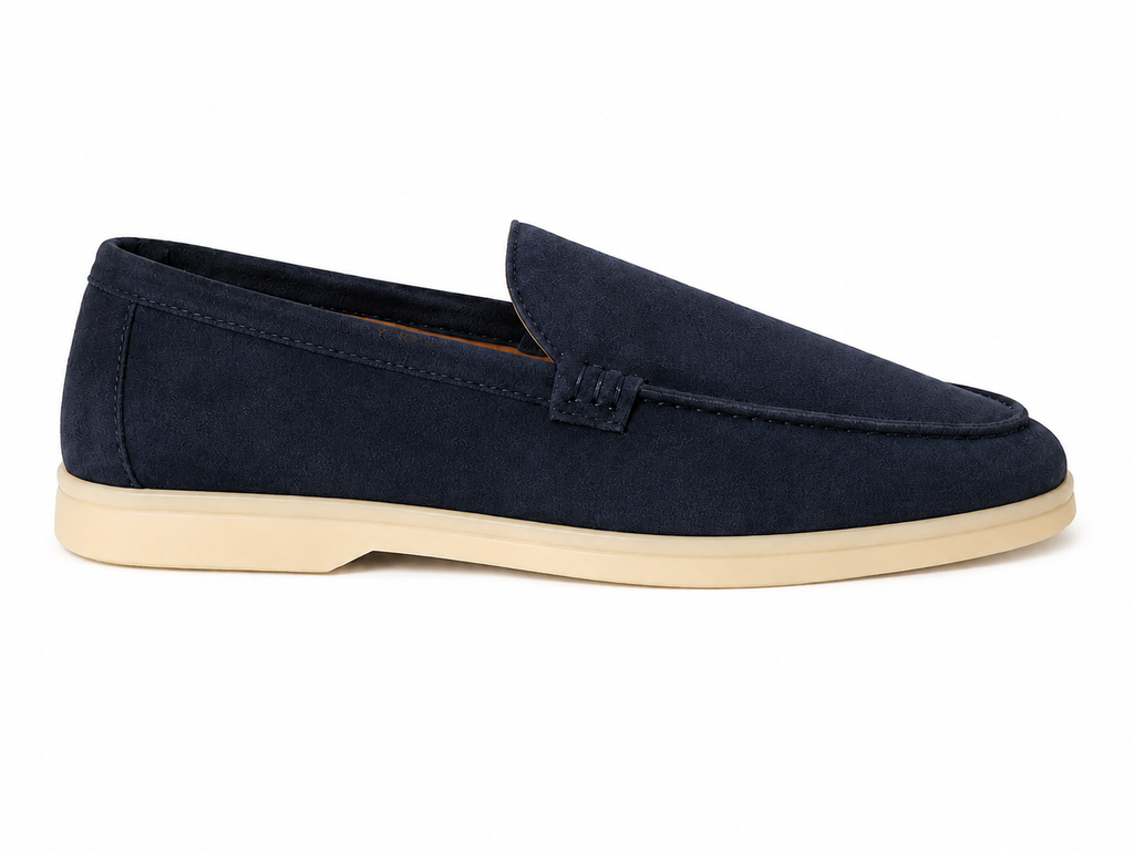 Azure Navy Suede Loafers
