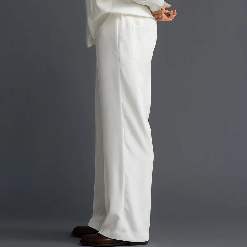 Men Straight Fit Pants-White