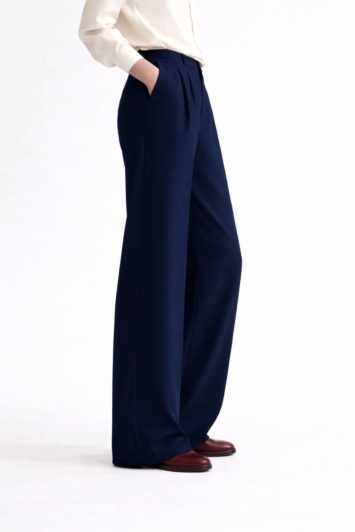Wide Leg Pants- Navy Blue
