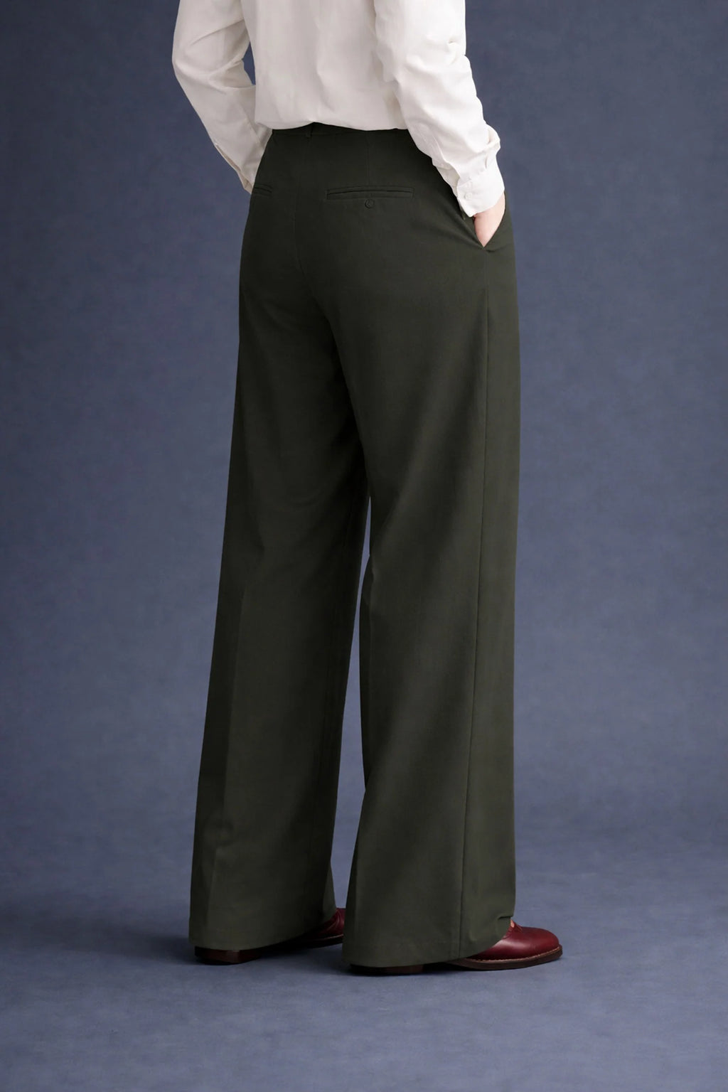 Wide Leg Pants-Dark Olive