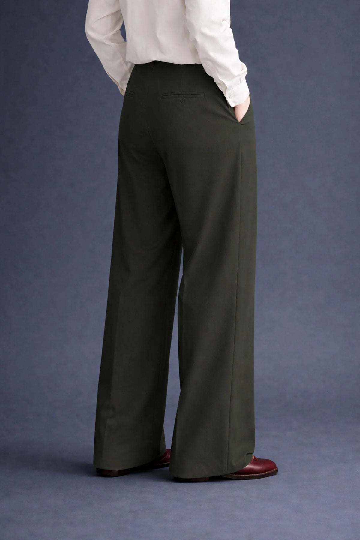 Wide Leg Pants-Dark Olive