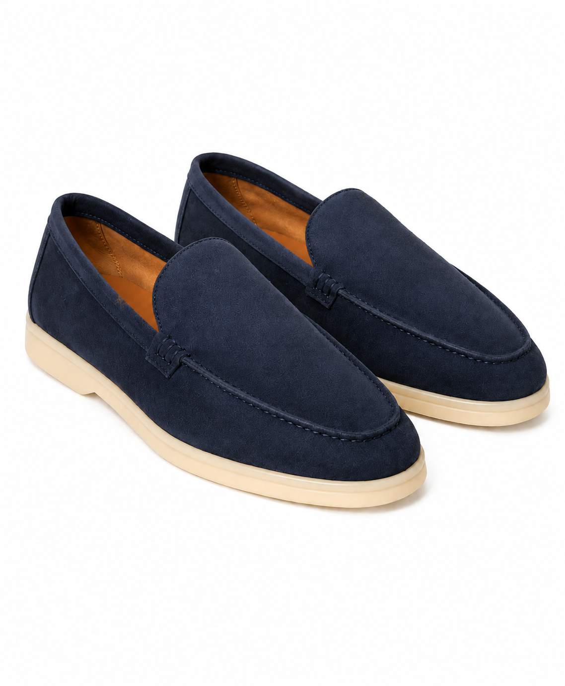 Azure Navy Suede Loafers