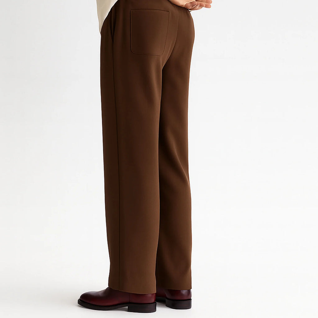 Men Straight Fit Pants-Brown