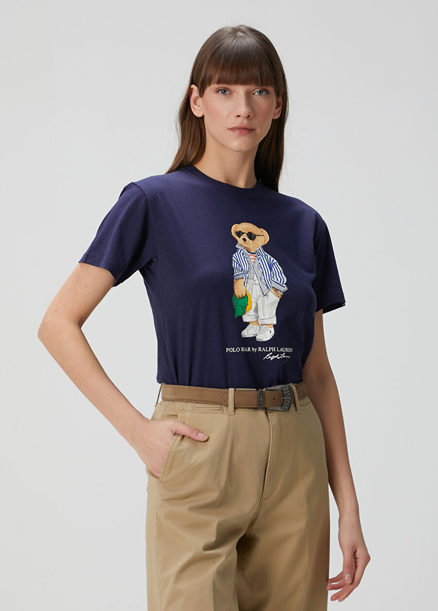 Women TEDDY BEAR T-SHIRT NAVY