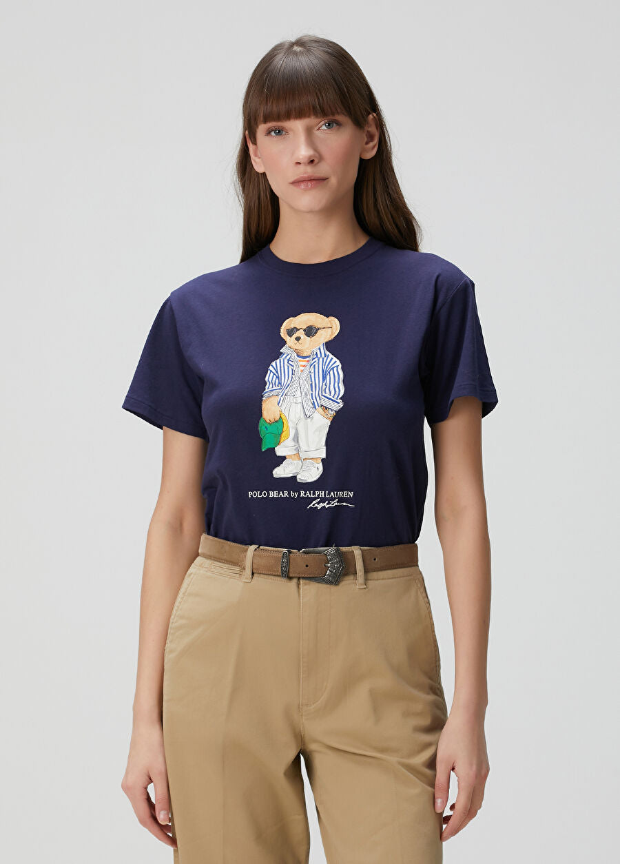 Women TEDDY BEAR T-SHIRT NAVY