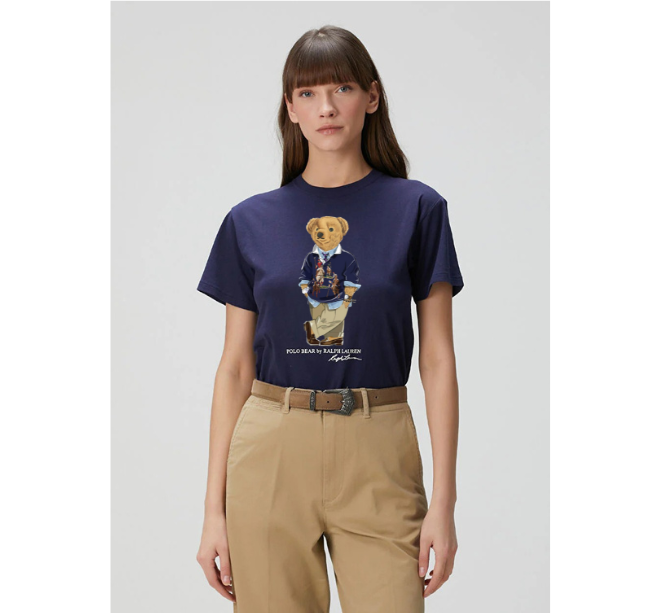 Women TEDDY BEAR T-SHIRT NAVY (Horses)