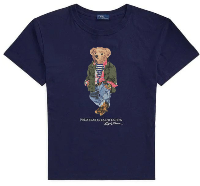 Women TEDDY BEAR T-SHIRT NAVY (Green Jacket)