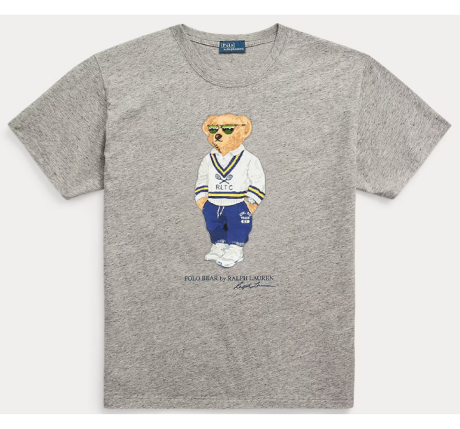 Women TEDDY BEAR T-SHIRT Grey (White Sweater)