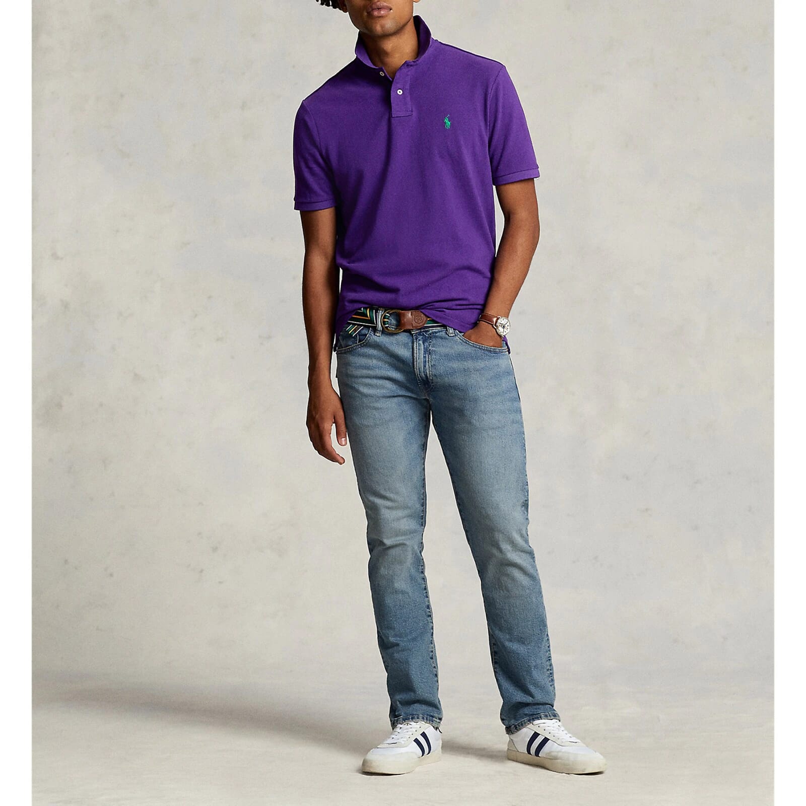 Purple Collar Tshirt (GREEN logo)