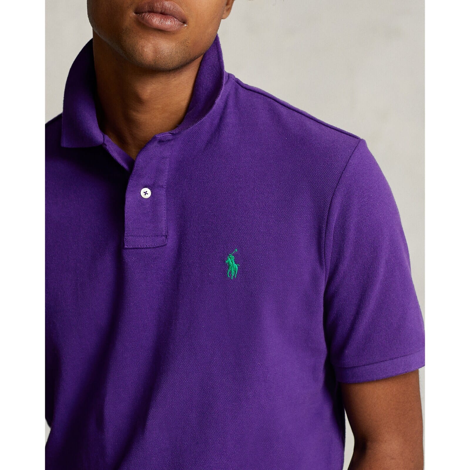 Purple Collar Tshirt (GREEN logo)