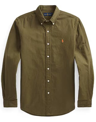 Olive Oxford Shirt (Multi Logo)