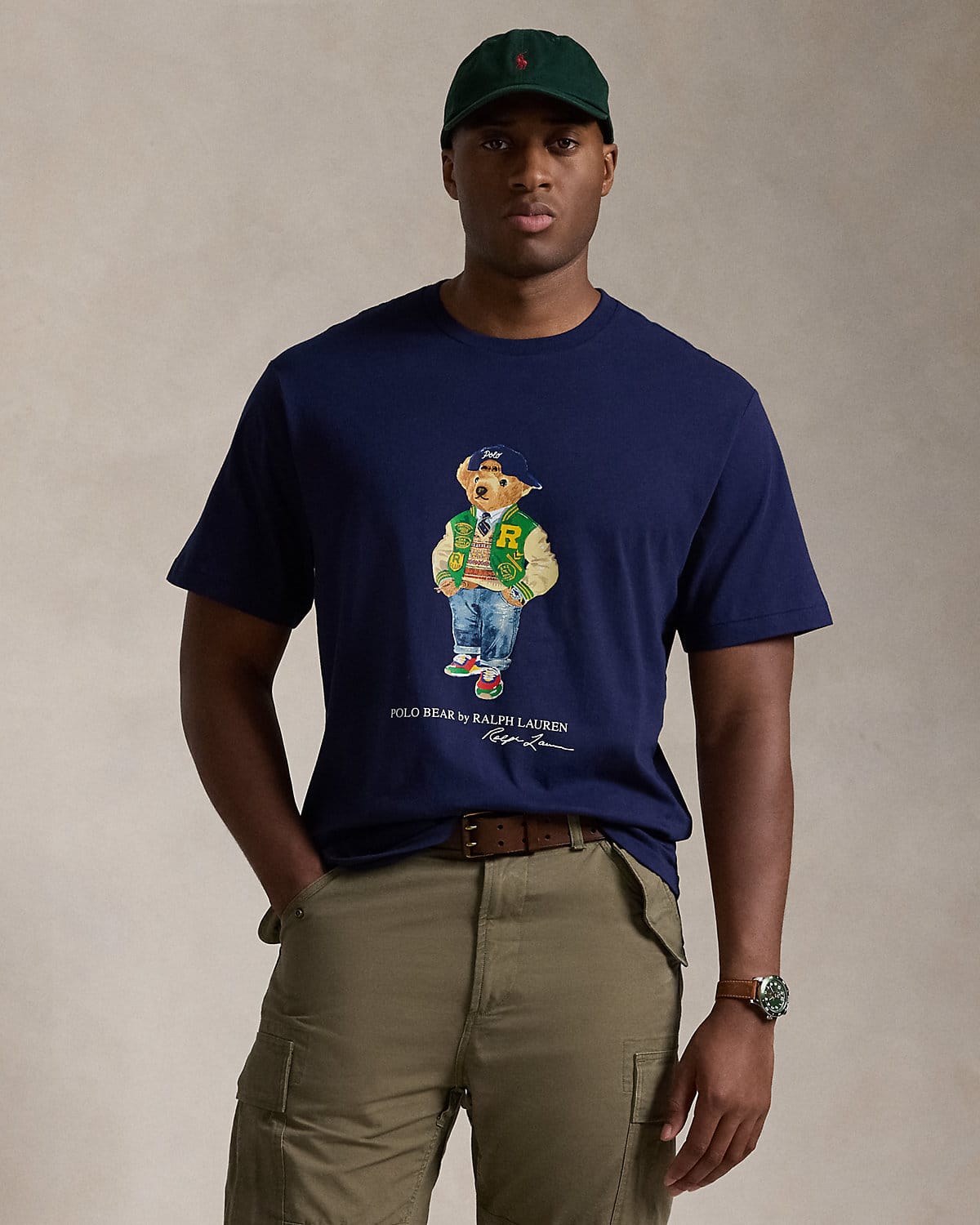 Teddy Tshirt Navy (green with blue cap)