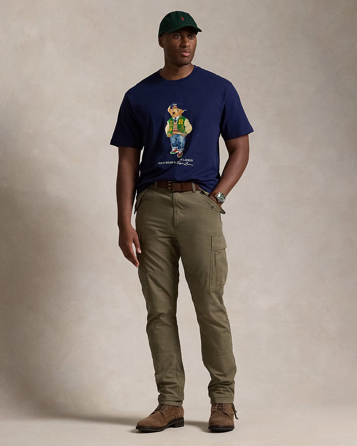 Teddy Tshirt Navy (green with blue cap)