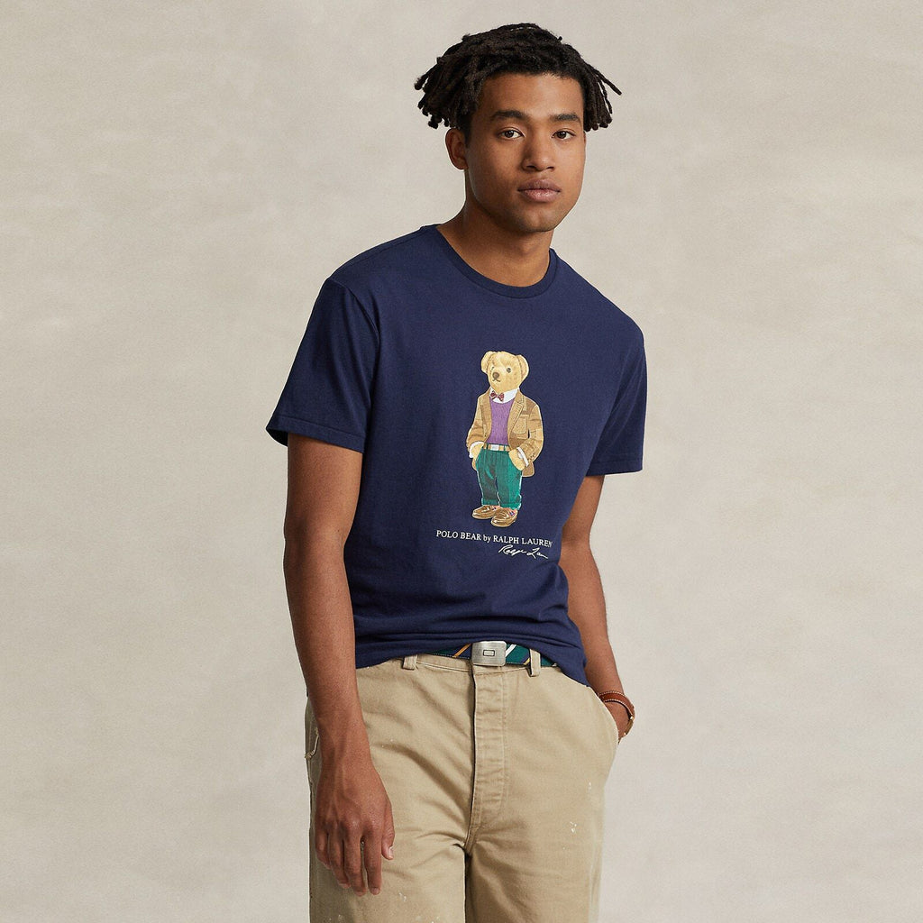 Teddy Tshirt Navy (Brown Jacket)