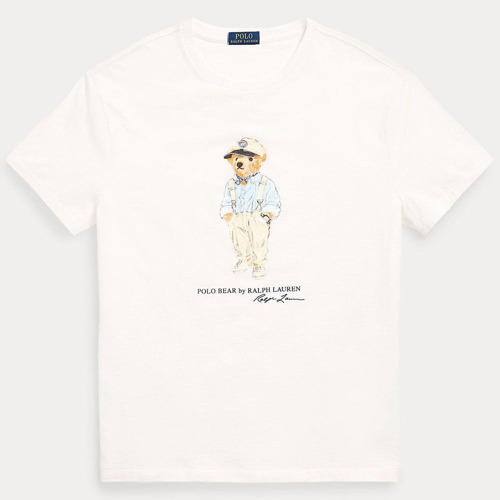 Teddy Tshirt White (blue shirt with cap)