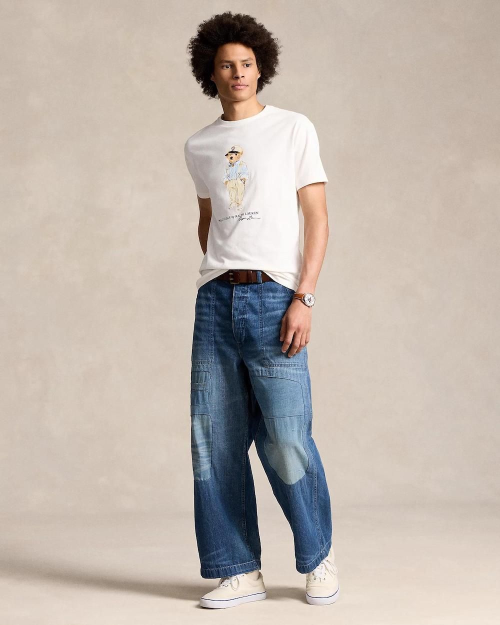 Teddy Tshirt White (blue shirt with cap)