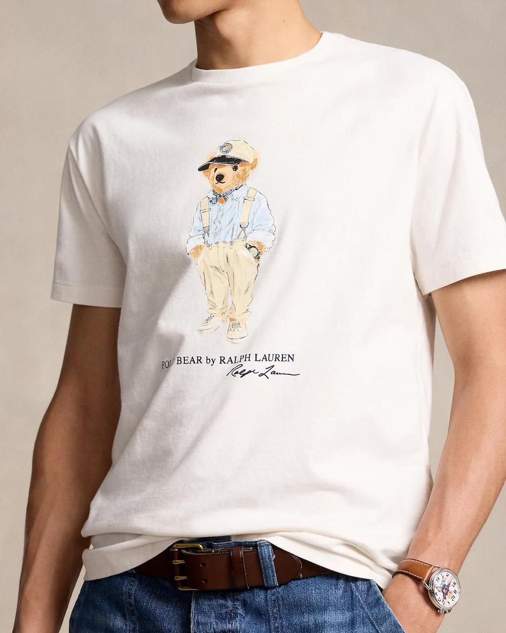 Teddy Tshirt White (blue shirt with cap)