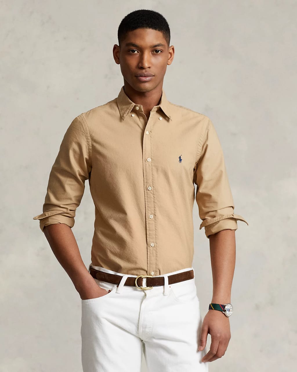 Tan Oxford Shirt