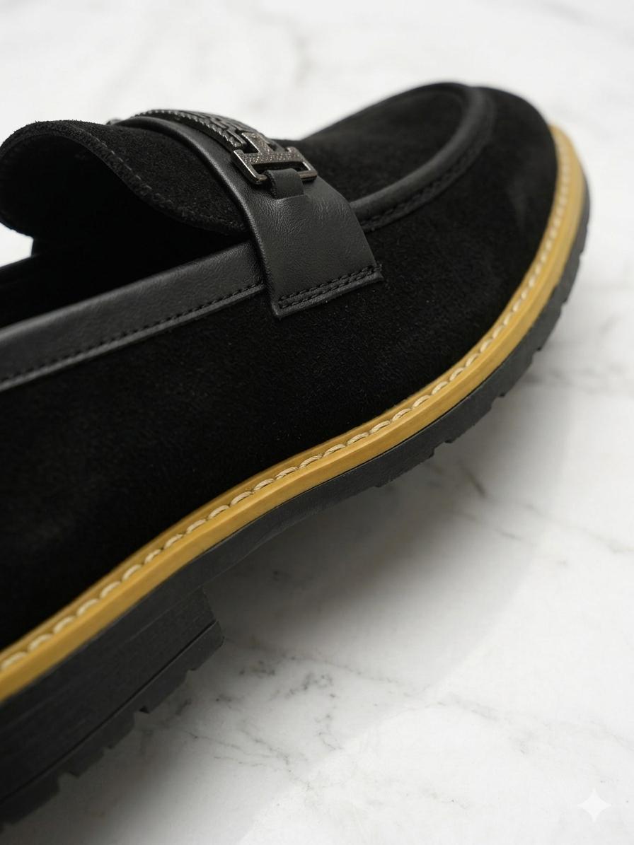 Men’s Black Suede Loafers