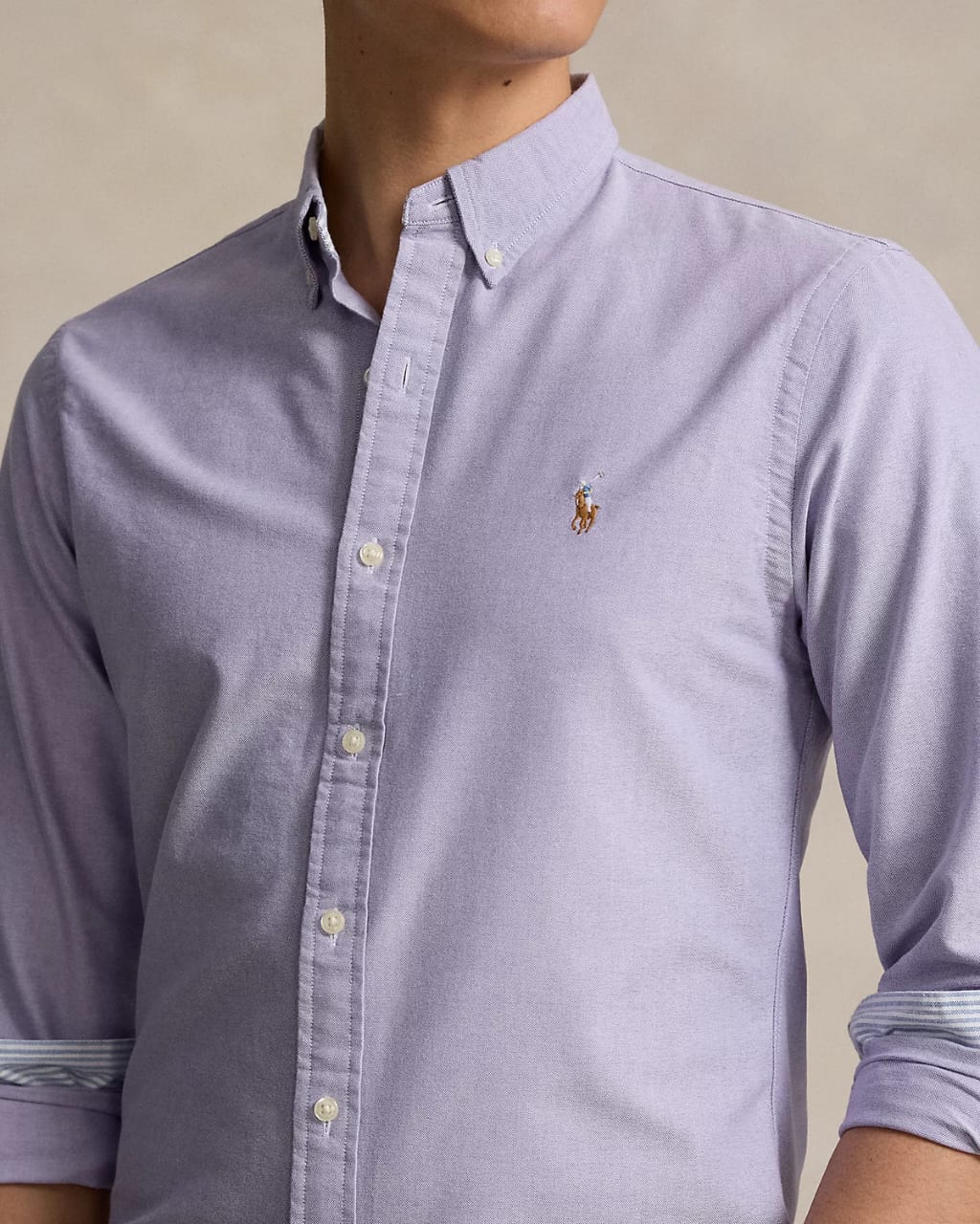 Lavendar Oxford Shirt ( green logo)