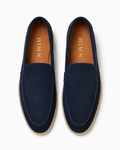 Azure Navy Suede Loafers